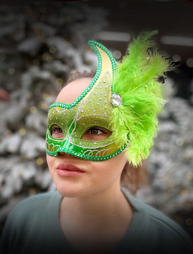 													Карнавальная маска  см зеленая с желтым PL1064GreenYelloy фото 3